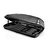 TANGZON Car Roof Box, 400L Extra-Large Car Top Roofbox with Dual Side Opening, Waterproof Hard Rooftop Cargo Carrier Storage Box for Tents Bags Luggage, Fits Most Cars (Grey)