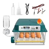 Egg Incubator for Hatching Eggs, Egg Incubator with Automatic Egg Turning and Automatic Water Addition with Egg Candler, 12-16 Eggs Incubator for Hatching Chicken Poultry Pigeon Game Bird Eggs