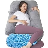 U Shaped Full Body Pregnancy Pillow with Removable Cover for Maternity Women,Pregnancy Pillows for Sleeping,Support for Back, Legs, Belly,55 Inch Pregnancy Pillow for Women (Memory Foam, Grey)