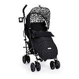 Cosatto Supa 3 Pushchair with Footmuff – Lightweight Stroller from Birth to 25Kg - Easy, Compact, Umbrella Fold, Large Shopping Basket, Carry Handle Footmuff (Silhouette)