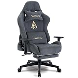 Andyou Gaming Chair for Adults, Ergonomic Gaming Chair with Footrest, Racing Style Computer Chair, Height Adjustable PC Chair with Headrest Lumbar Support