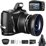 Digital Camera 4K Ultra HD 48MP Camera Vlogging Camera with Wide Angle Lens Digital Zoom 16 x, 3.0 Inch Screen Compact Camera All-in-One Digital Cameras (LK)