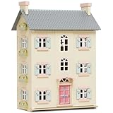 Le Toy Van - Cherry Tree Hall Large Wooden Doll House | 4 Storey Wooden Dolls House Play Set - Suitable For Ages 3+