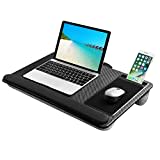 Lightweight Lap Desk Laptop Tray with Pillow Cushion, Lap Stand with Built-in Mouse Pad/Wrist Rest/Phone Slot, Laptop Size up to 17 Inches, For Sofa and Bed