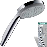 hansgrohe Croma 100 - shower head, hand shower round (⌀ 100 mm) with 4 sprays, with anti-limescale function, chrome, 28535000