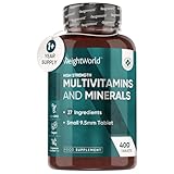 Multivitamin Tablets for Men & Women with 27 Active Multivitamins & Minerals Like Iron, Zinc, & Vitamin D - Peppermint Flavour 400 Micro Tablets - Vegan Multivitamins Nutritional Supplement