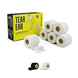 6 Rolls - SPORTTAPE EAB Tape | 5cm x 4.5m - White - Tearable Elastic Adhesive Bandage Tape | Weightlifting Tape Thumb | Rugby & Football Sports Tape | Wrist, Ankle & Ear Strapping Tape for Injuries