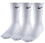 Mens NIKE 3 pair pack white cotton cushioned sport socks, Shoe 8-11, White