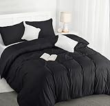 Utopia Bedding Duvet Cover Double with Pillow cases - Soft Microfibre Polyester - Bedding Quilt Cover Set (Black)