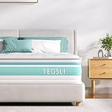 TeQsli Double Mattress, 4FT6 7-Zone Gel Memory Foam Mattress, 10 Inch Pocket Sprung Hybrid Orthopedic Mattress Medium Firm for Pressure Relief and Motion Isolation, Double (90x190x25cm)