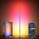 Govee LED Floor Lamp, RGBIC Corner Floor Lamp Works with Alexa and APP,Black Standing Lamp with 61 Scenes,Mood Light for Halloween Living Room Bedroom