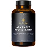 Inessa Multivitamin with CoQ10 100mg, Vitamin D3 2000 IU, K2 100mcg, B Complex, Vitamins A 800mcg, Folic Acid as 5-MTHF 400mcg, Zinc 20mg and Lutein