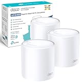 TP-Link Deco X60 AX5400 Whole Home Mesh WiFi 6 System, Up to 7,100 Sq ft Coverage, 1 GHz Quad-Core CPU, Compatible with Amazon Alexa, HomeShield Security, Pack of 3