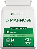 D-Mannose Capsules - 500mg x 90 - Cystitis Treatment for Women - UTI Prevention - D Mannose Tablets for Urinary Infections - Relief and Support for Bladder Pain or Kidney Problems - 1500mg Per Serving