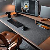 DawnTrees Desk Mat |100x40 cm Felt Desk Pad Protector | Office Felt Desk Mat | Keyboard Pad | Extra Large Mouse Pad… (Dark Grey)