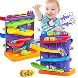 hahaland Toys for 1 Year Old Boys - 2 in 1 Pound & Roll Balls Toy & Car Ramp Race Track Toddler Toys Baby Toys 12 Months Early Developmental Hammer Montessori Toys Gifts for 1 2 3 Year Old Boys Girls