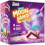 Klever Kits Paint Your Own Moon Lamp Kit,3D Space Moon Night Light,DIY Lamp Night Light Arts & Crafts Kit for Kids, Birthday Gifts for Girls Boys Ages 6 7 8 9 10 11 12 Presents