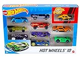 Hot Wheels Toy Cars & Trucks in 1:64 Scale, Set of 10, Multipack of Die-Cast Race or Police Cars, Hot Rods, Firetrucks or Vans (Styles May Vary), 54886