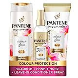 Pantene Colour Shampoo And Conditioner Set + Leave-In Conditioner Spray With Biotin and Niacinamide, Transform Damaged Coloured Hair From Dull To Glossy In 1 Use, 400/275 / 145ml