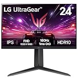 LG Ultragear Gaming Monitor 24GS65F, 24 Inch, 1080p, 180Hz, 1ms, IPS Display, HDR 10, NVIDIA G-Sync Compatible & AMD FreeSync, Smart Energy Saving, DisplayPort, HDMI