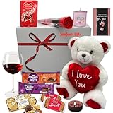 Valentine Hamper Gifts Chocolate Gift Include Ferrero Rocher,Lindt Chocolates,Scented Candles,Teddy Bear Love, Red Roses,&More- Anniversary,Mother Days,Birthday.