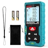 High Accuracy Laser Distance Meter 165ft/50m Kiprim LD50E Laser Measurement Tool with Larger Backlit LCD,2 Bubble Levels,M/in/Ft Unit Switching and Pythagorean Mode for Indoor or Outdoor Use