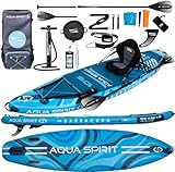 Aqua Spirit Barracuda ISUP/Kayak Inflatable Stand Up Paddle Board 2024 | 10'6x32”x6” | Complete Conversion Kit with Paddle, Backpack and more accessories | Adult Beginner/Expert | 2 Year Warranty