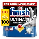 Finish Ultimate Infinity Shine Dishwasher Tablets bulk | Scent : Lemon | Size: 100 Dishwasher Tabs |Ultimate Clean and Shine