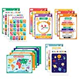 Magic Scholars Educational Posters, 18 Bundle Pack, Preschool Learning Resources, Home Schooling Supplies, abc Alphabet Poster, Days of The Week Chart for Kids, Solar System Poster, Classroom Supplies