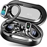 Wireless Earbuds, Bluetooth 5.3 Headphones Sport with 4 ENC Noise Cancelling Mic, 50H Wireless Headphones with Earhooks HiFi Stereo Deep Bass, IP7 Waterproof Bluetooth Earphones for Sport/Gym/Running