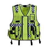 HYCOPROT Hi Vis Viz High Visibility Mesh Reflective Safety Vest Security Adjustable Tactical Traffic Police Construction Heavy Duty Utility Premium with Multi Pockets,One Size Fit All (Ultimate)