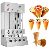 LHQYA 3000W Cone Pizza Forming Machine, Commercial Pizza Cone Making Machine, Output: 4 Pieces/minute, Temperature 0-300℃, Automatic Alarm Device, for Snack Bars