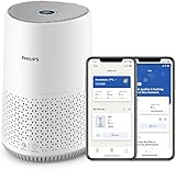 Philips Air Purifier 600 Series, Energy Efficient with Smart Sensor, For allergy sufferers, HEPA filter removes 99.97% of pollutants, Covers up to 44m2, App control, White (AC0651/10)