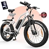 Vipdrive Electric Bikes for Adults, 26" Electric Mountain Bike, 48V 624Wh Battery, 63nm Motor, LCD Display, 3 Riding Mode E Bike, 7 Speed Gear, 100KM + Mileage