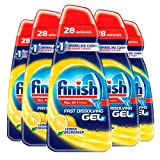 Finish Dishwasher Fast Dissolving Gel All in 1 Max Lemon, 700 ml, Pack of 5(Total 140 washes)