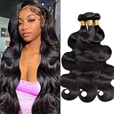 Body Wave Bundles 10A Brazilian Virgin Hair 18 20 22 Inch Body Wave Human Hair Bundles Weave Bundles Deals Human Hair 100% Unprocessed Human Hair Weft 3 Bundles Natural Color