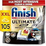 Finish Ultimate Plus Infinity Shine Dishwasher Tablets Lemon 105 Tabs Bulk Buy