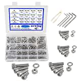 newlng 945pcs Screws Set M2 M3 M4 M5 Screws With Nuts and Washers Set Stainless Steel 304 Hexagon Cylinder for DIY Fixing With Storage Box