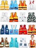 15 Pcs Kids Community Helper Dress Up Vest Career Cosplay Clothes Occupation Costumes for Kids Toddlers Pretend Play