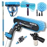 IGADPole 17ft(5m) Washing Kit: Water-fed Brush, Cobweb Duster and 10”(25cm) Squeegee and Soap Dispenser, Window Cleaning Kit Pole, Water Fed Telescopic Brush, Window Cleaning Equipment