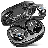 Wireless Earbuds, 75H Bluetooth 5.4 Headphones Sports with ENC Mic, Stereo Noise Cancelling Ear Buds, Wireless Headphones with Earhooks, LED Display, IP7 Waterproof Bluetooth Earphones for Running Gym