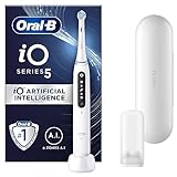 Oral-B iO5 Electric Toothbrushes For Adults,1 Toothbrush Head & Travel Case, 5 Modes With Teeth Whitening, UK 2 Pin Plug, White