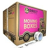 20 Strong Extra Large Cardboard Storage Packing Moving House Boxes with Carry Handles and Room List 66 Metres Fragile Tape 52cm x 52cm x 40cm