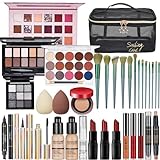 All In One Makeup Kit, Travel Makeup Kit, Makeup Kit for Women Full Kit, Makeup Gift Set for Women & Girls, Includes Foundation Eyeshadow Palette Lipstick Eyeliner Mascara Cosmetic Brush Set