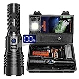 Shadowhawk Torches LED Super Bright Rechargeable, Flashlight 500000 Lumens XHM77.2 Torches Battery Powered, Powerful Tactical Flash Light Torch, USB Hand Torch for Dog Walking Camping Emergency Gift