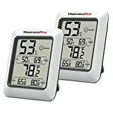 ThermoPro TP50 Room Thermometer Digital Indoor Hygrometer Monitor Temperature and Humidity Meter for Home Office Nursery Comfort, Min and Max Records, 2 Pieces