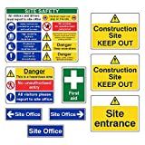 Construction/Building Site Safety Sign Starter Pack Bundle - Rigid Plastic