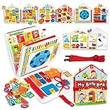 Coogam Toddler Felt Busy Book, Activity Busy Sensory Boards Fine Motor Skill Quiet Book Car Travel Busy Binder Autism Toys Preschool Learning Educational Toy Gift for 3 4 5 Year Old